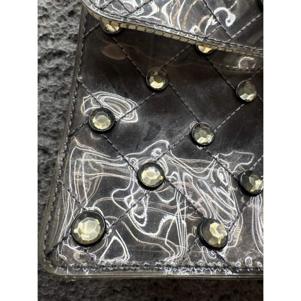 Kurt Geiger London Kensington Rhinestone Transparent Shoulder Bag Chan Strap - Picture 7 of 12